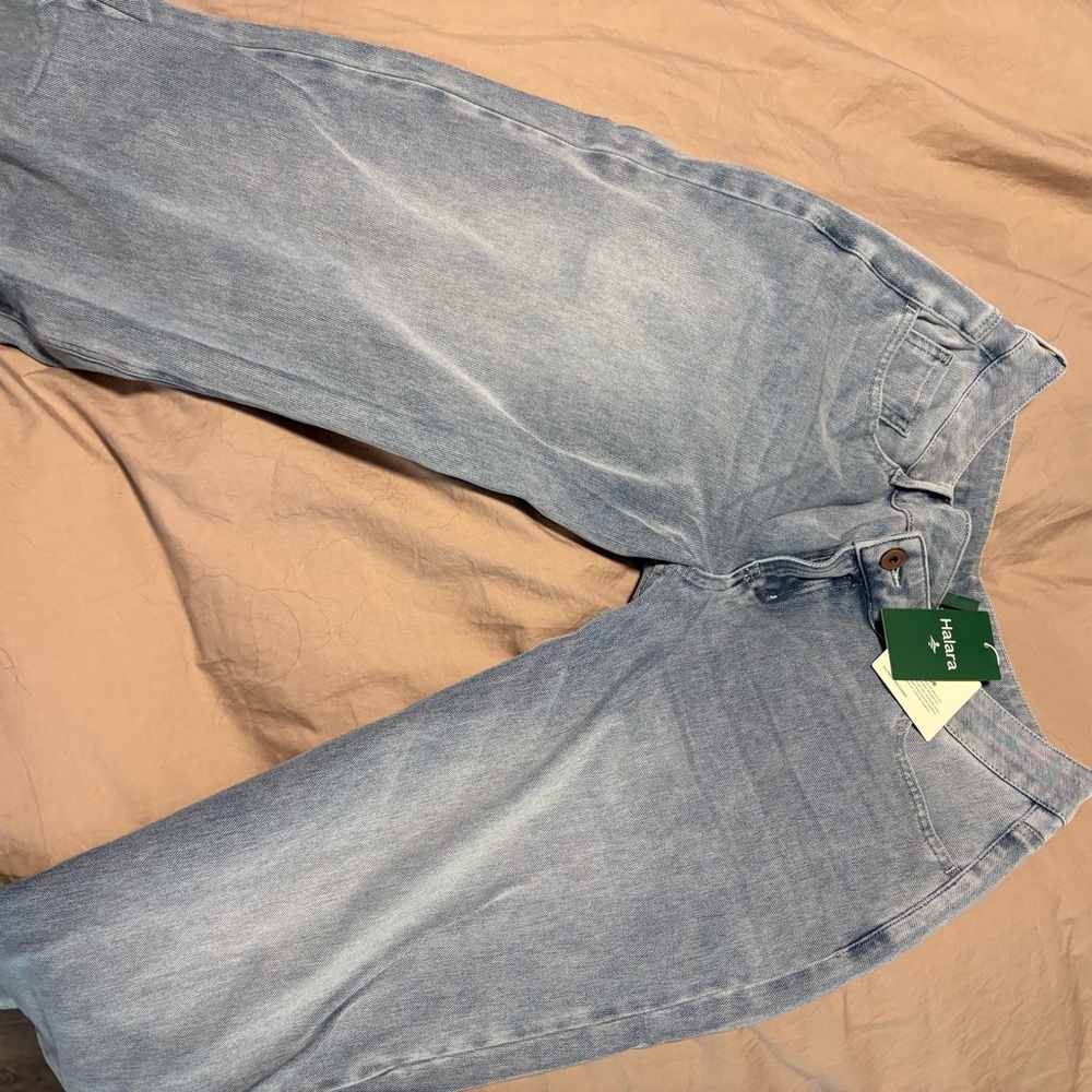 HALARA Astmmetrical Waist Wide Leg Jeans